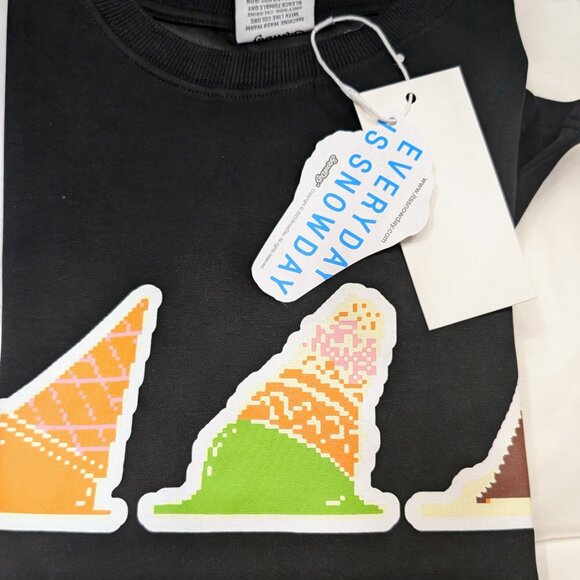 Snowday Japan Ice Cream Van Not Found 404 t-shirt Sz Small NWT Black Boxy Fit - Picture 9 of 10